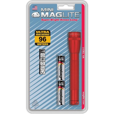 Maglite 14 lm Red Incandescent Flashlight AA Battery M2A036